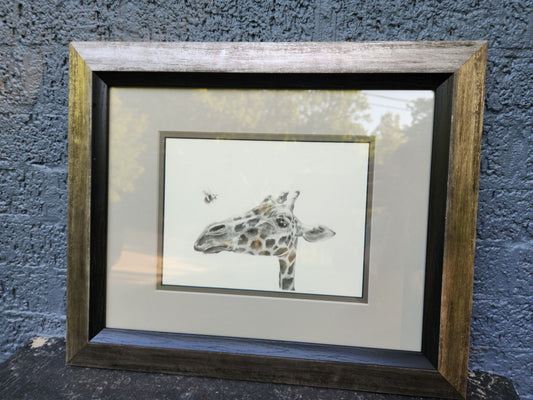 Giraffe and Bumblebee - Giclee Print or Original