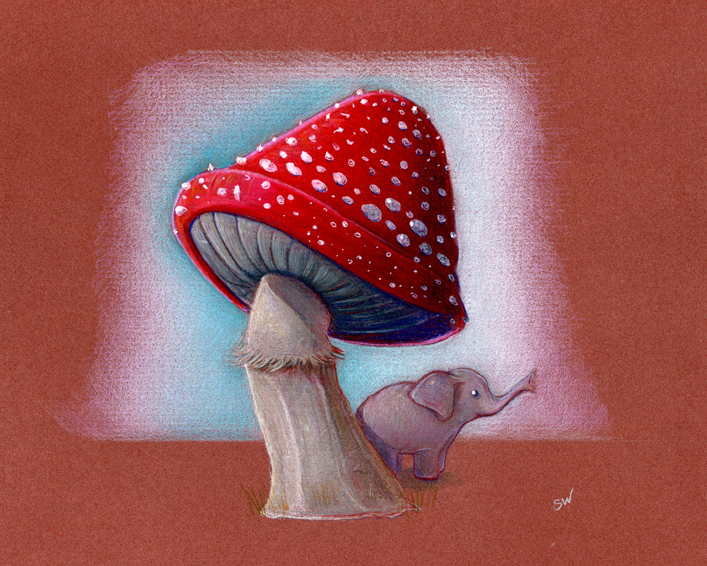 Mushroom and Elephant - Giclee Print or Original